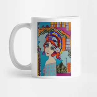 Woman with flowers in her hair Mug